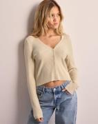 Vero Moda - Beige - Vmglory Rib Ls V-Neck Cardigan Ga N