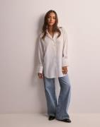 Vero Moda - Hvit - Vmodana Ls Long Shirt Wvn Ga