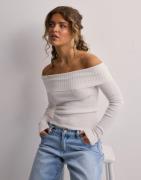 Only - Hvit - Onlbertha Ls Off Shoulder Knt