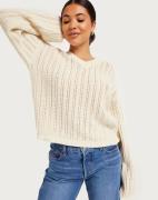 Pieces - Beige - Pcjesca Ls V-Neck Knit Bc