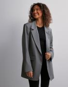 Pieces - Grå - Pcsalina Ls Oversized Blazer Noos B