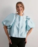 Malina - Blå - Cleo pouf sleeve blouse