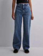 JDY - Blå - Jdymaya High Waist Wide Jeans Dnm N