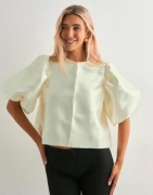 Malina - Hvit - Cleo pouf sleeve blouse