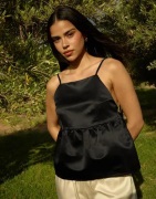 Nelly - Svart - Fancy Satin Top