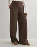 Nelly - Brun - Mid Waist Wide Suit Pants