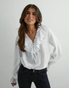 Neo Noir - Hvit - Aminea Ruffle Blouse
