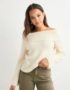 Vero Moda - Hvit - Vmaries Ls Offshoulder Pullover Bf