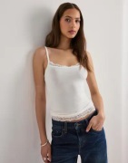 Nelly - Hvit - Soft Lace Detail Singlet
