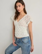 Nelly - Hvit - Lace Waist Focus Top