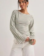 Nelly - Grønn - Stripe Wide Sleeve Top