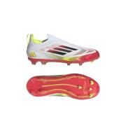 adidas F50 Elite Laceless FG Pure Victory - Hvit/Sort/Gul Barn