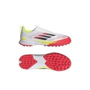 adidas F50 League Laceless TF Pure Victory - Hvit/Sort/Gul Barn