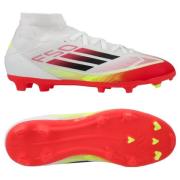 adidas F50 League Mid FG/AG Pure Victory - Hvit/Sort/Gul Barn