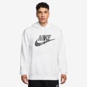 Nike Hettegenser Club Pullover Fleece - Hvit/Svart