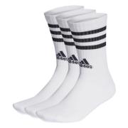 adidas Sokker 3-Stripes Cushioned Sportswear Crew 3-Pakke - Hvit/Svart